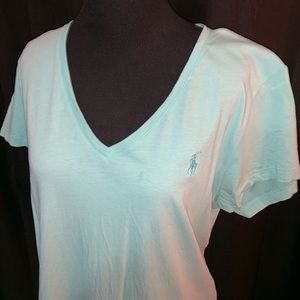 Blue Polo Ralph Lauren Women’s V-Neck Tee XL